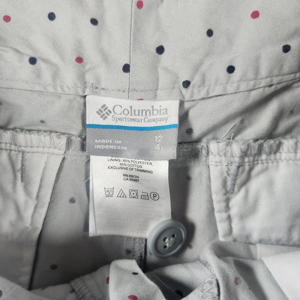 Columbia polka dot‎ grey blue shorts size 12 4L